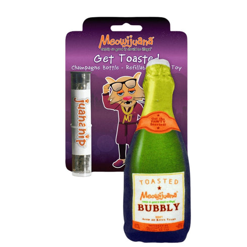 Meowijuana Get Toasted Refillable Champagne Bottle Cat Toy - Poudre Pet & Feed Supply